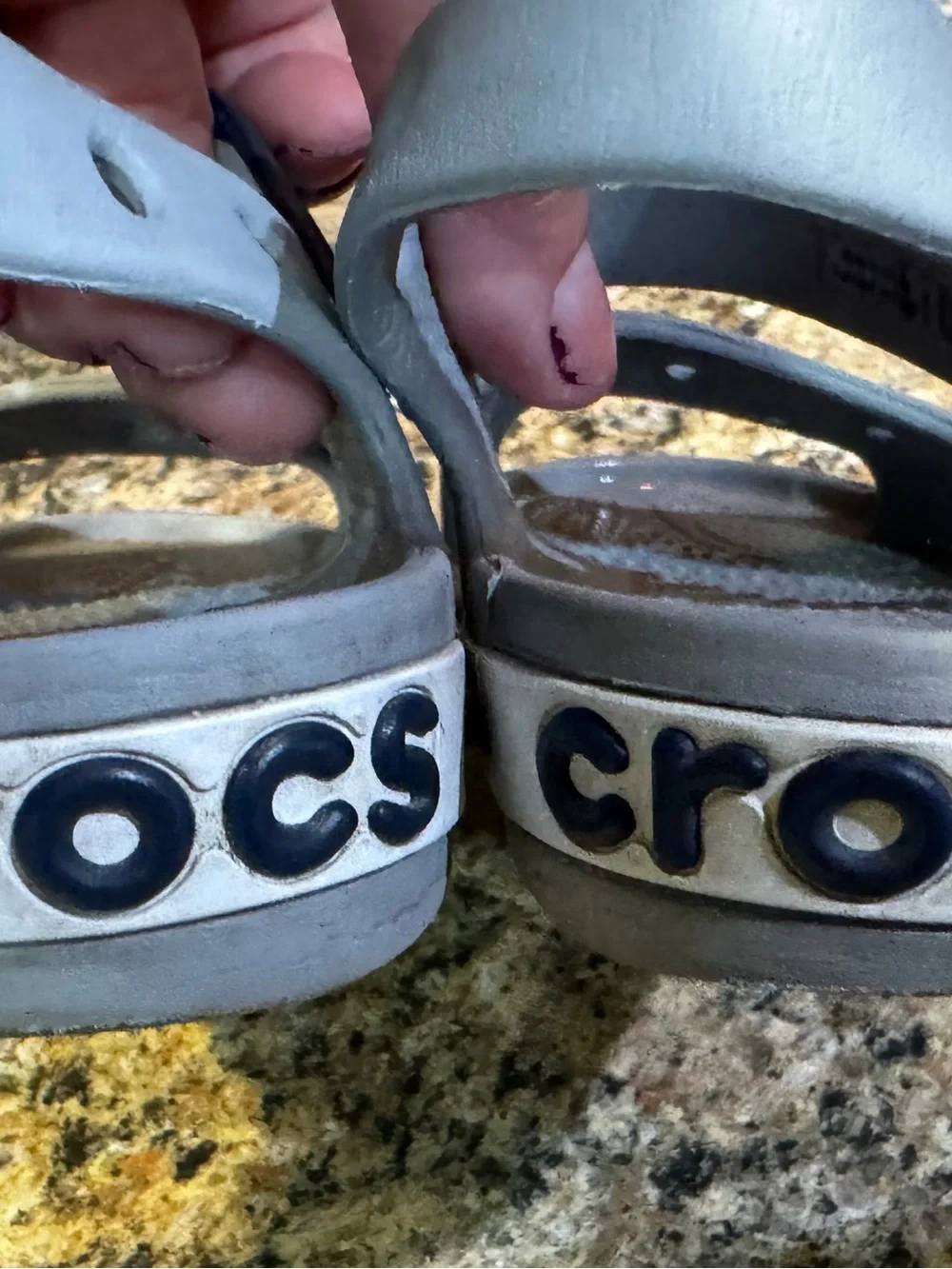 Crocs Youth Kid's C13 Crocband Cruiser Sandals Gray Blue Fisherman Shoes Water